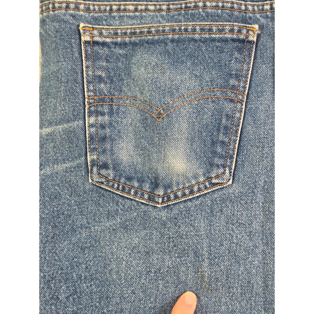 Vintage Levis 20517-0217 517 Jeans 42x30 Blue Orange Tab Bootcut USA 90s Denim - Picture 9 of 15